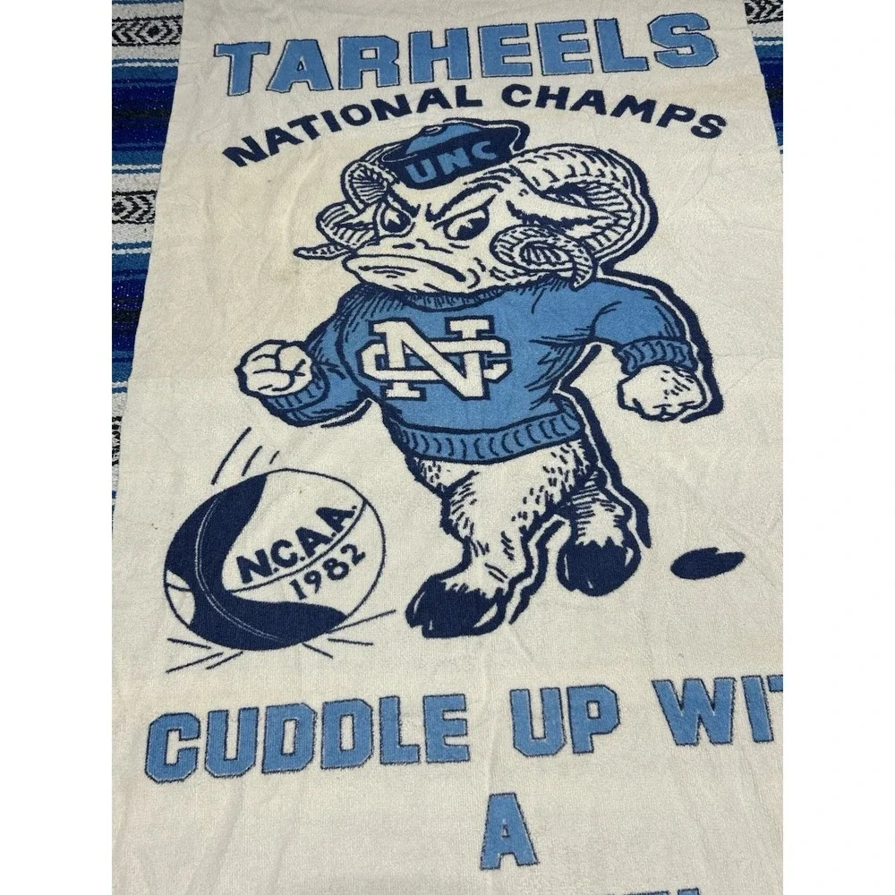 Vintage NCAA 1982 National Champions North Carolina Tar Heels Beach Towel